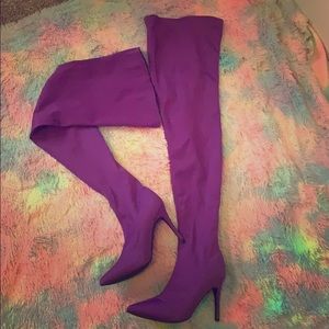 Purple Thigh High Booties